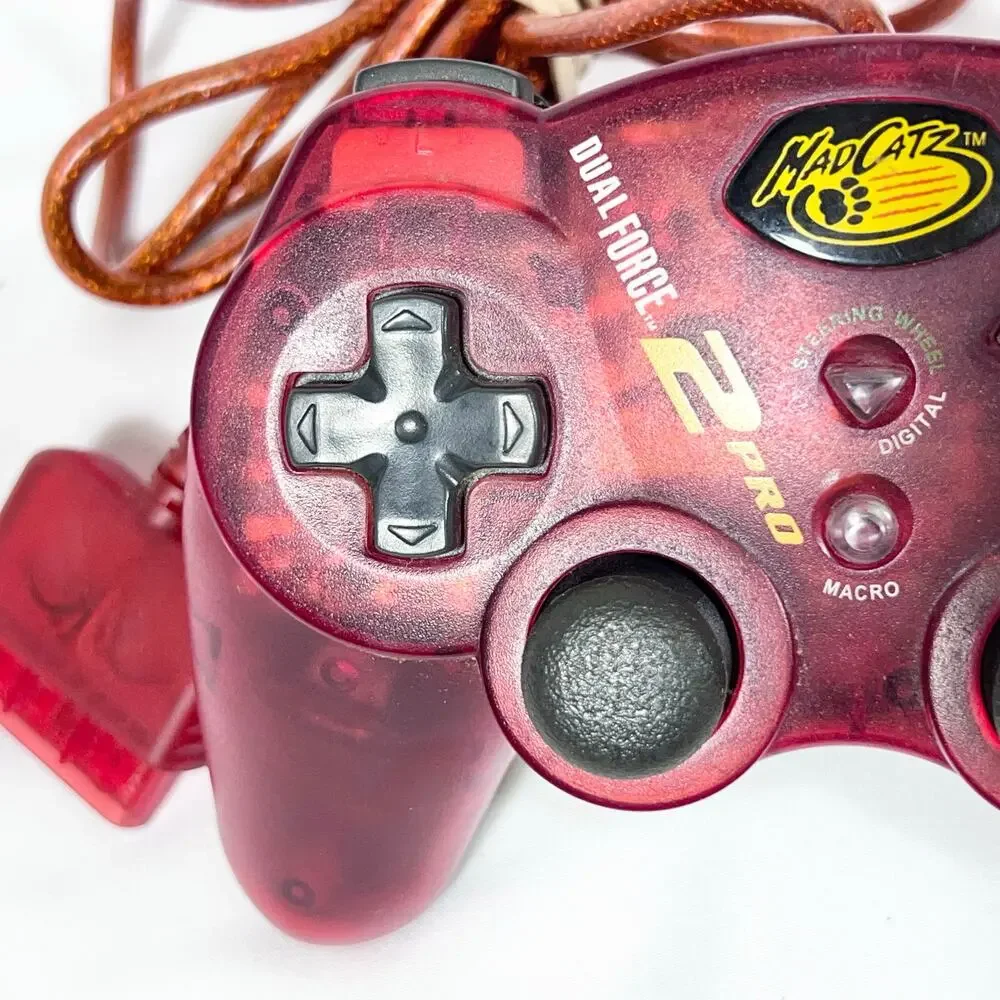 Mad Catz PS2 Dual Force 2 Pro Turbo Controller Red Playstation 2 Wired Working